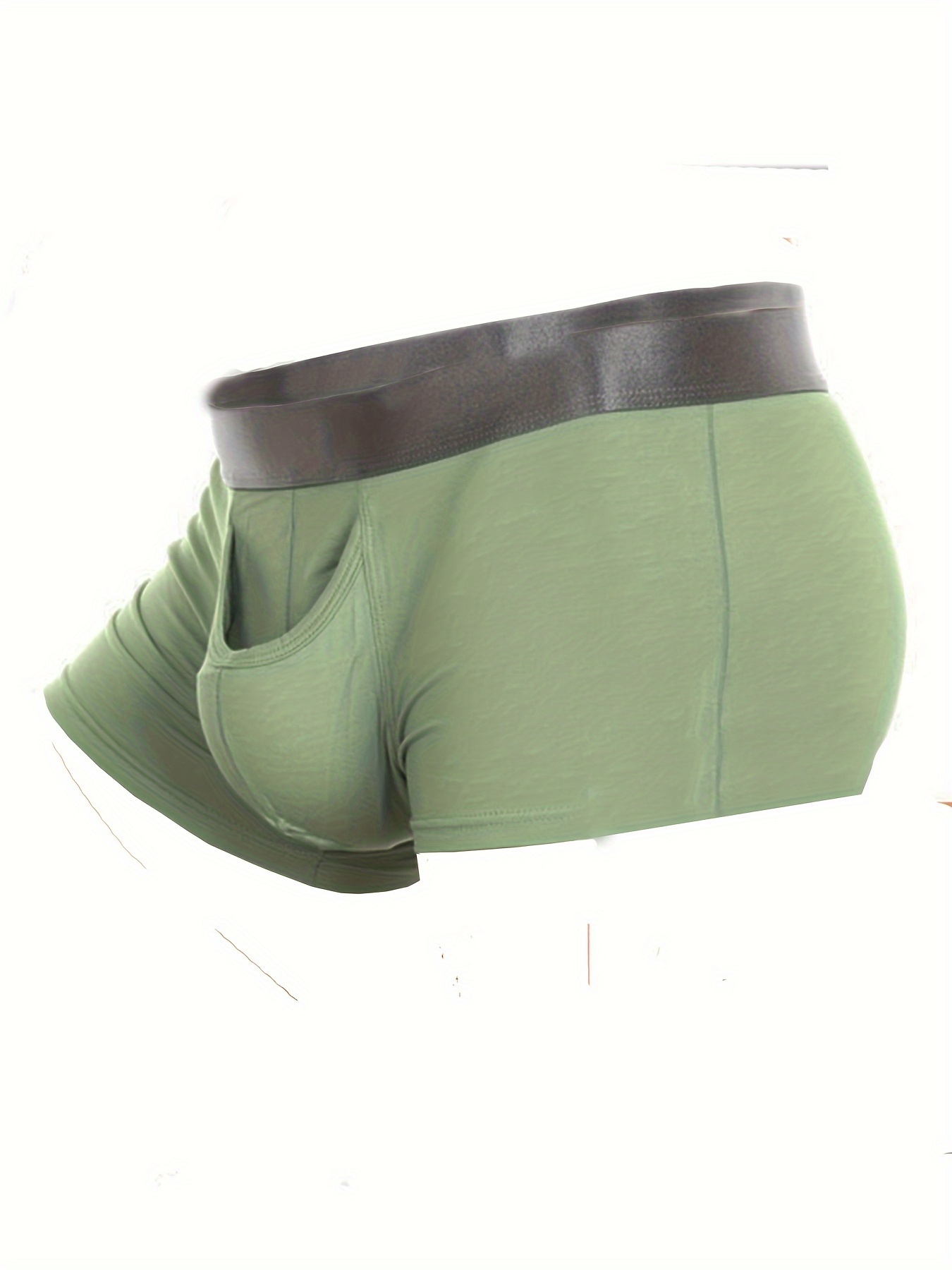 Mens Sexy Bulge Enhancing Boxer Briefs Underwear Men Front Opening Pouch  Stretch Low Rise Breathable Male Panties Army Green at  Men's  Clothing store