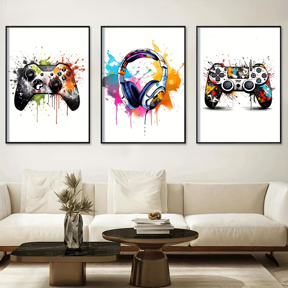 Abstract Gamepad Wall Art Poster, Gaming Console Wall Art Print on Canvas  for Video Game Home Decor, Gift for Gamer, Boy Bedroom Dorm Decoration  Unframed (50x70 cm) : : Home & Kitchen