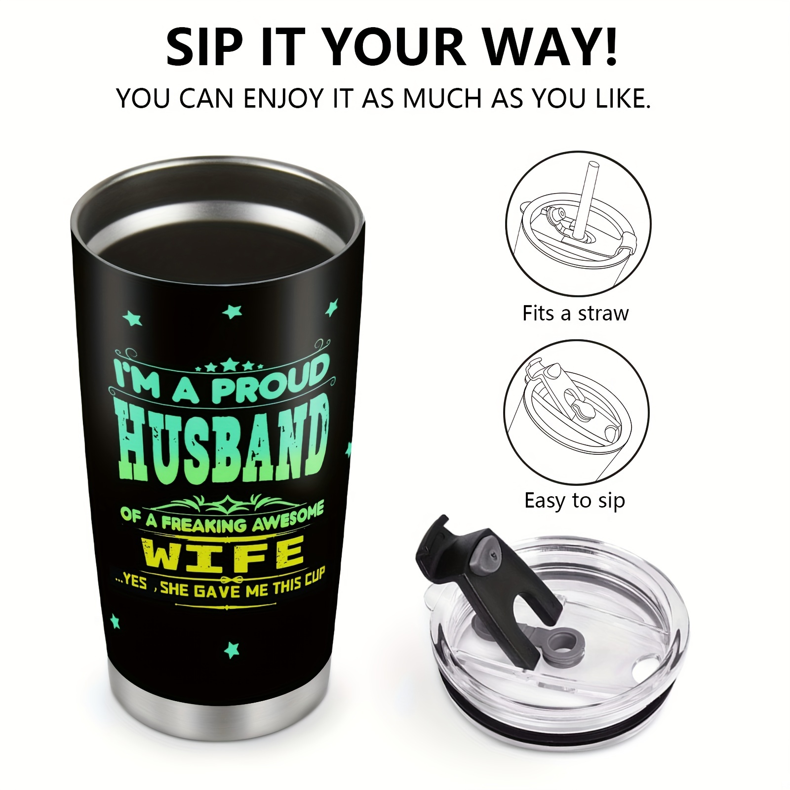 Truck Tumbler For Men From Wife Insulated Stainless Steel Coffee