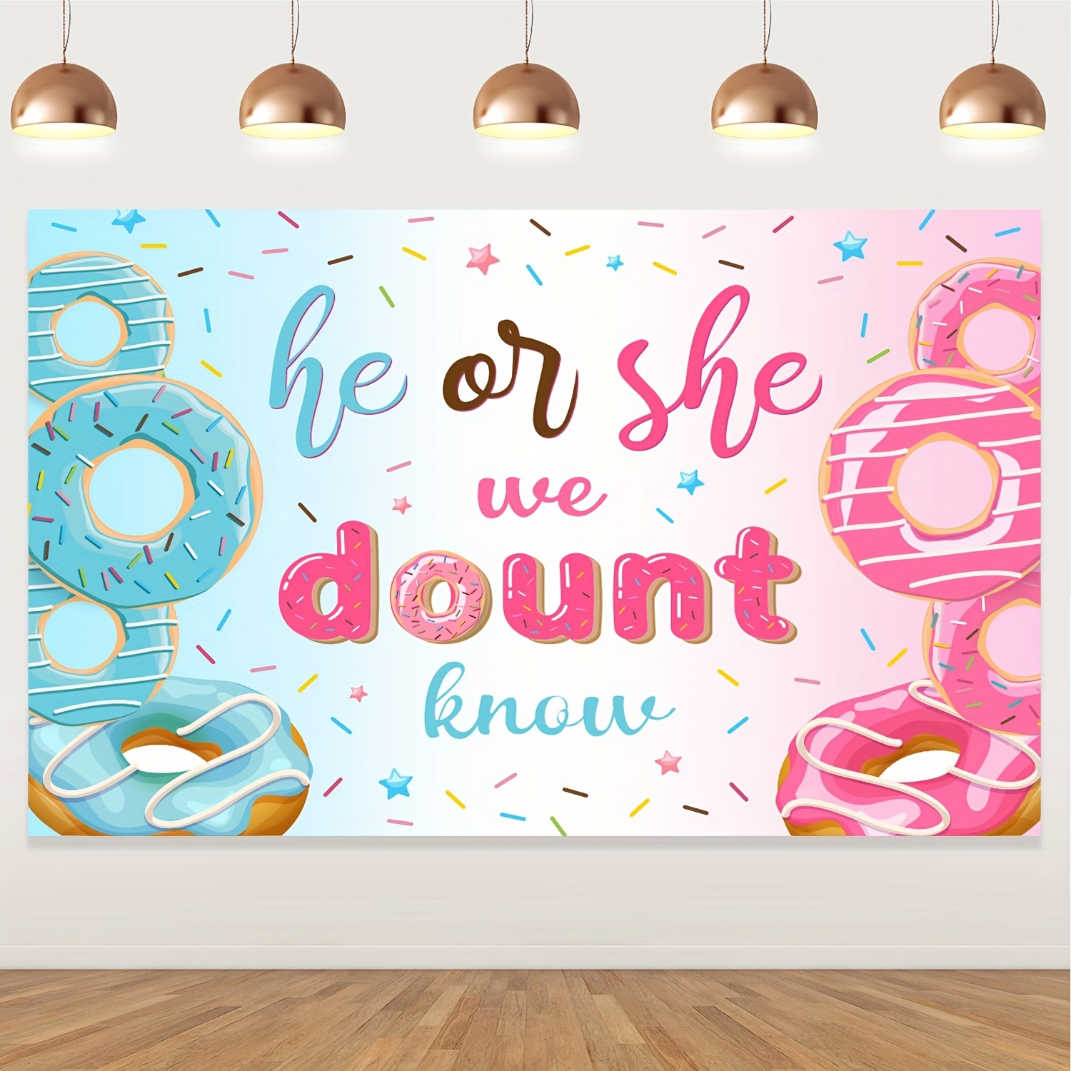 Welcome Baby Girl Donut Sprinkle Banner, Donut Baby Shower Banner