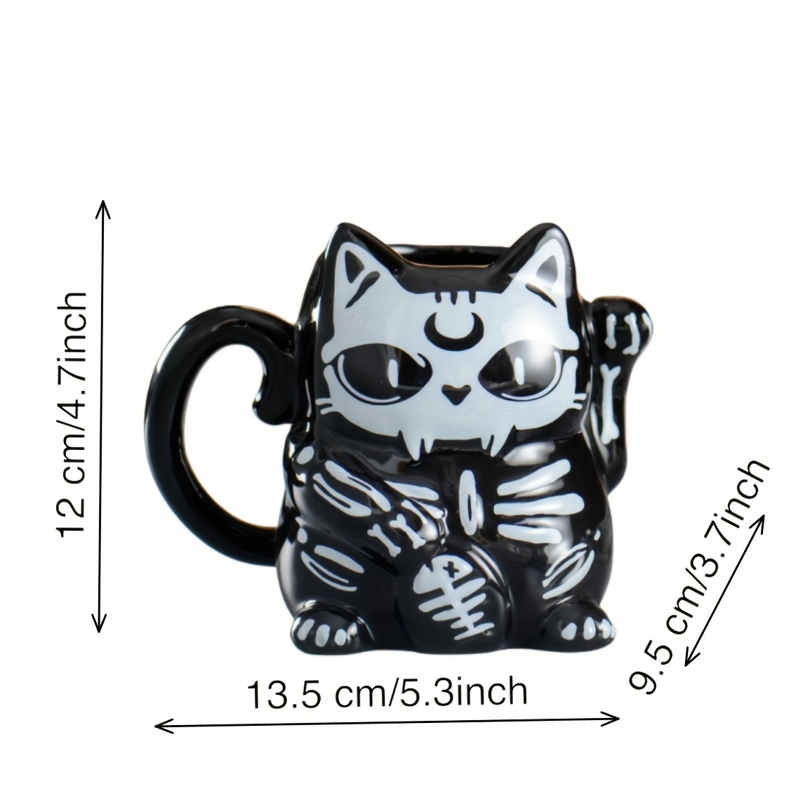 1pc Taza Café Cerámica 3d Negra Linda Halloween Gato Tazas - Temu