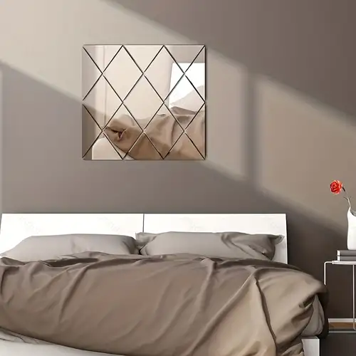 50pcs Rhombus Mirror Wall Sticker