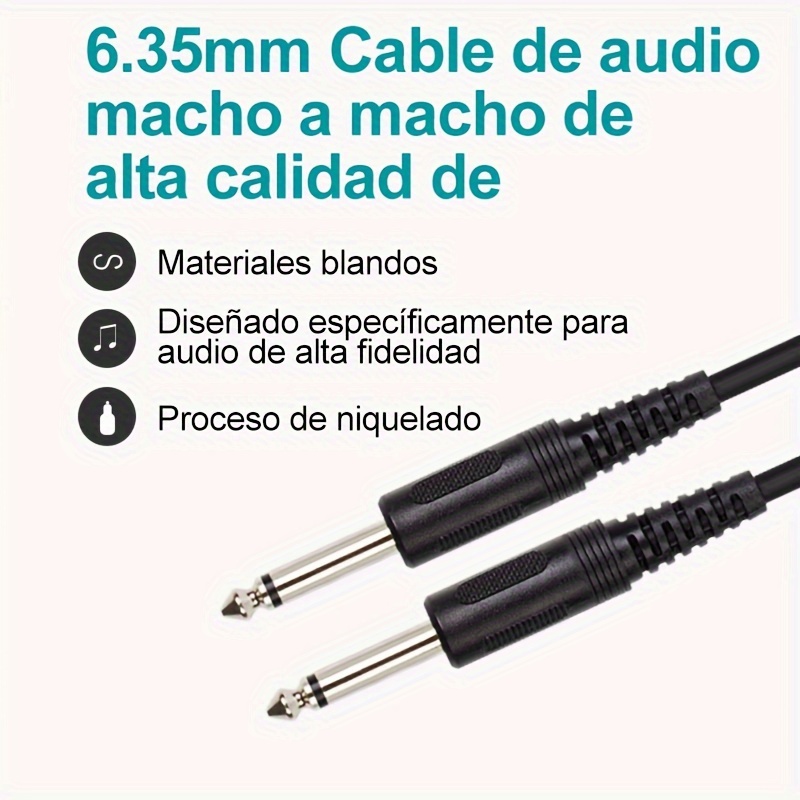 Cable Audio Jack Conector 6 35 Mm Cable Auxiliar Macho Macho - Temu Chile