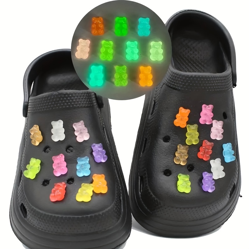 50Pcs Gummy Bear Croc Charms for Kids Women Gummy Resin Bear Shoe Charms  for Clog Sandals Decoration Croc Pins for Kids Bracelet Party Favors :  : Fashion