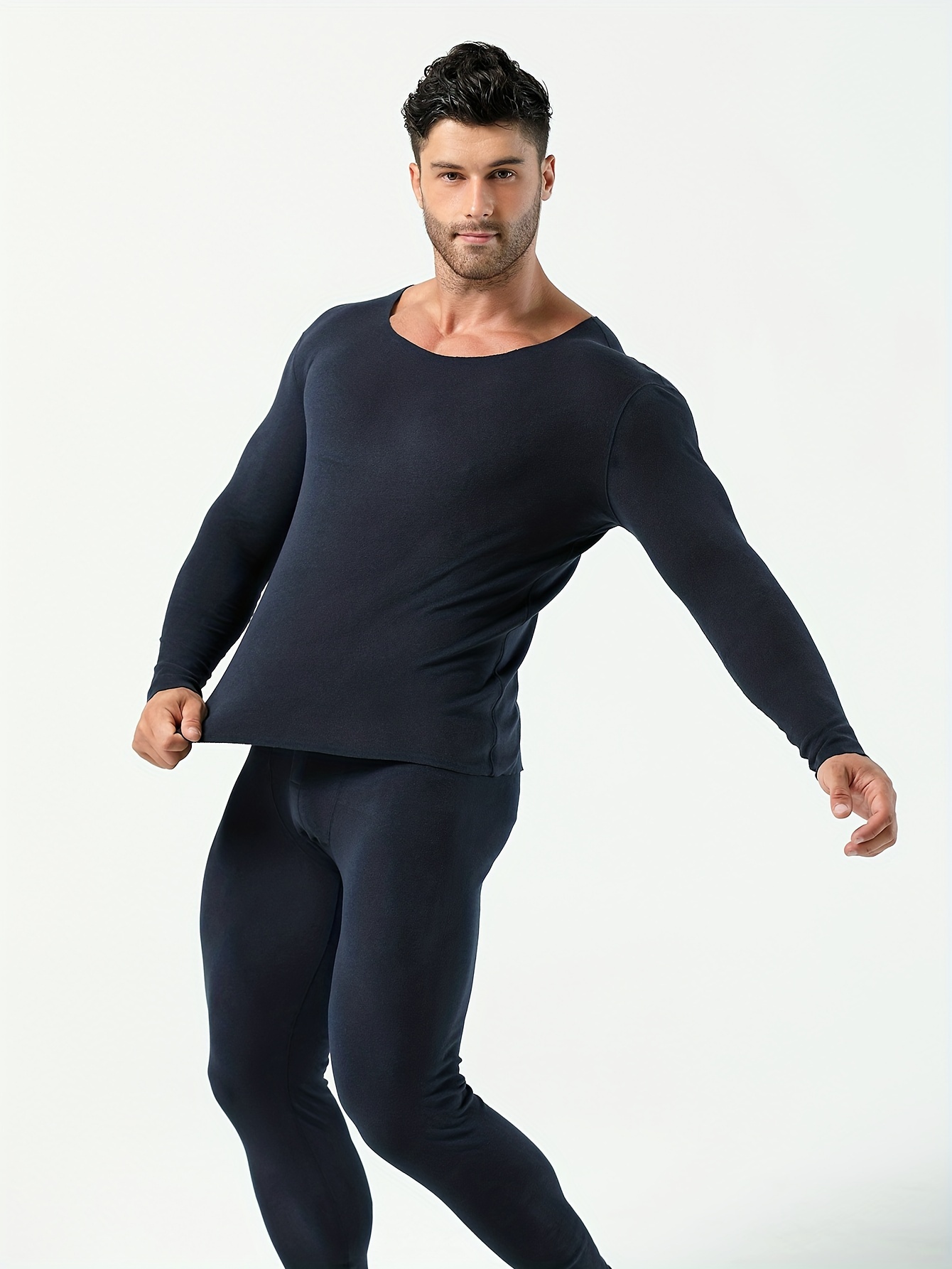 Men's Thermal Underwear Winter Sports Breathable Long Johns Set Top and  Bottom