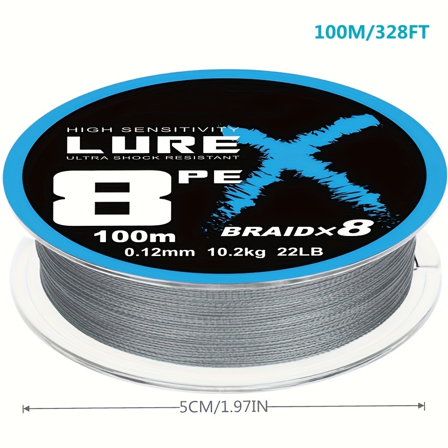 109yds 8 Strands Braided Fishing Line Wear resistant Strong - Temu
