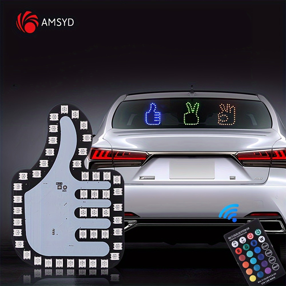New Led Illuminated Gesture Light Car Finger Light With Remote Road Rage  Signs Middle Finger Gesture Light Hand Lamp - Temu Austria