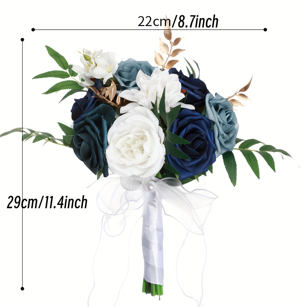 Silk Blue and White Bridal Bouquet