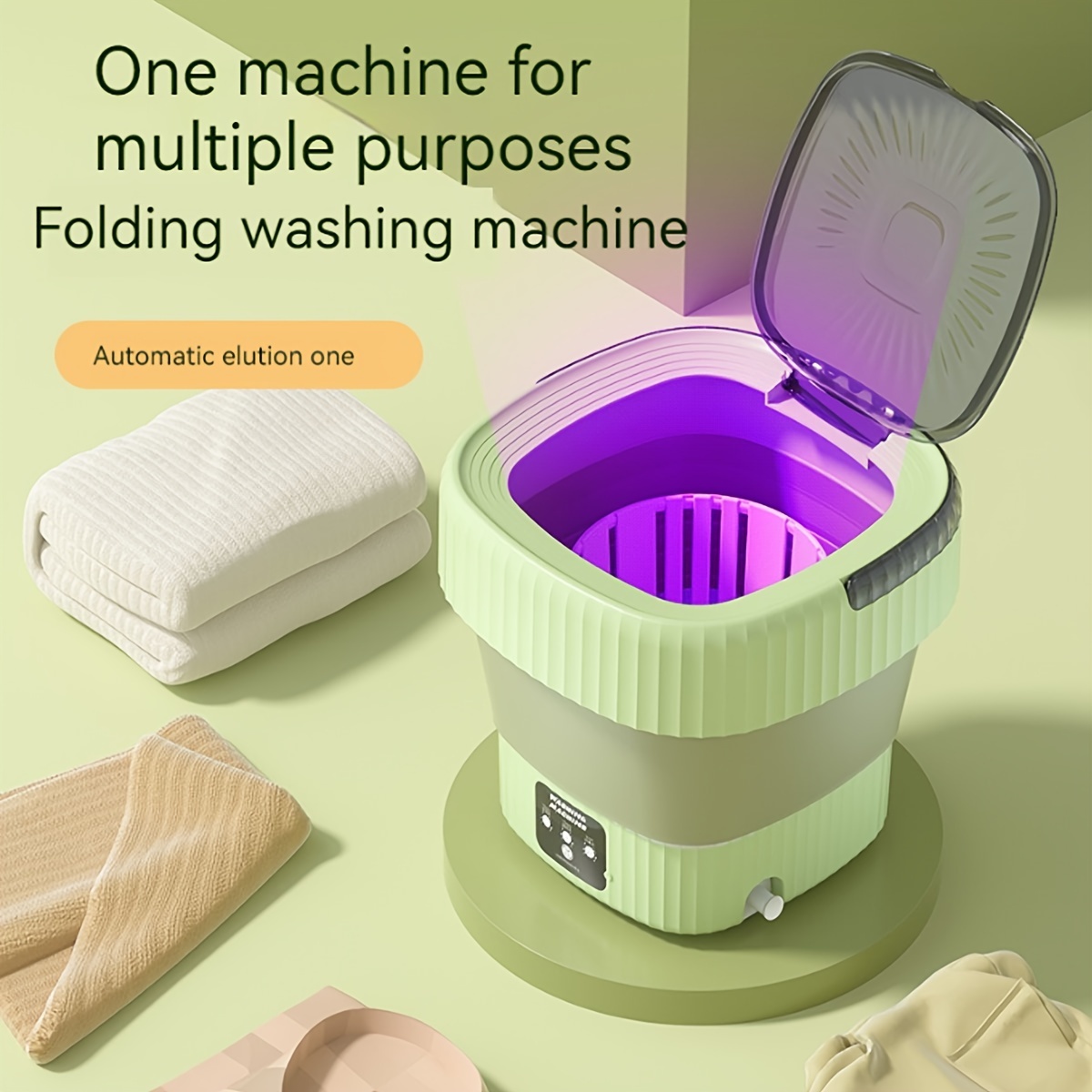 Machine à laver Portable pliable à ultrasons, semi-automatique, nettoyage  et déshydratation des vêtements, sous-vêtements - AliExpress