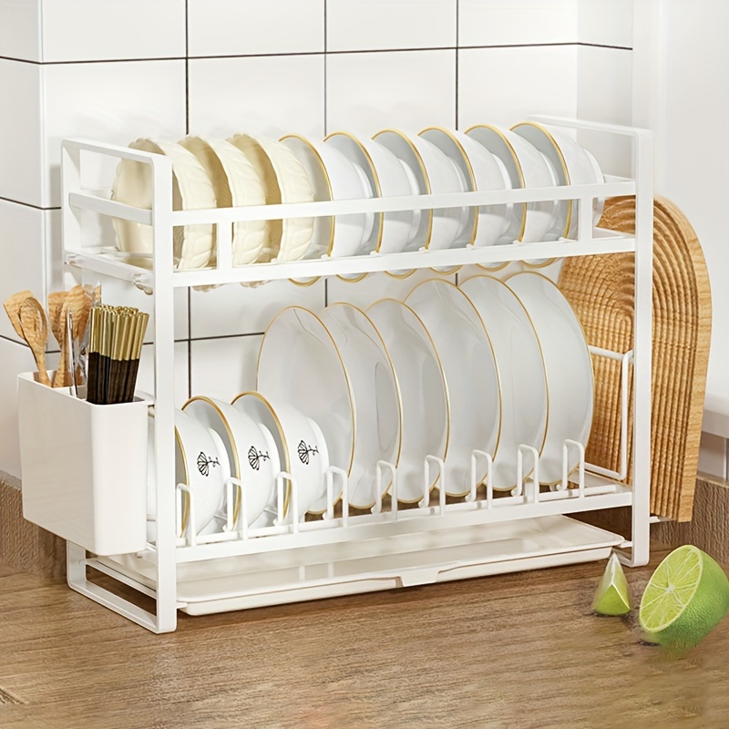 junyuan Hanging Dish Drying Rack Wall Mount with Utensil Holder, Kitchen  Dishes Plate Shelf Organizers with Removable Drain Board,Stainless Rust  Proof