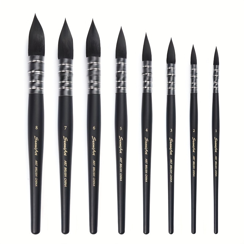 Travel Watercolor Brushes Round Extra Long Synthetic Sable - Temu