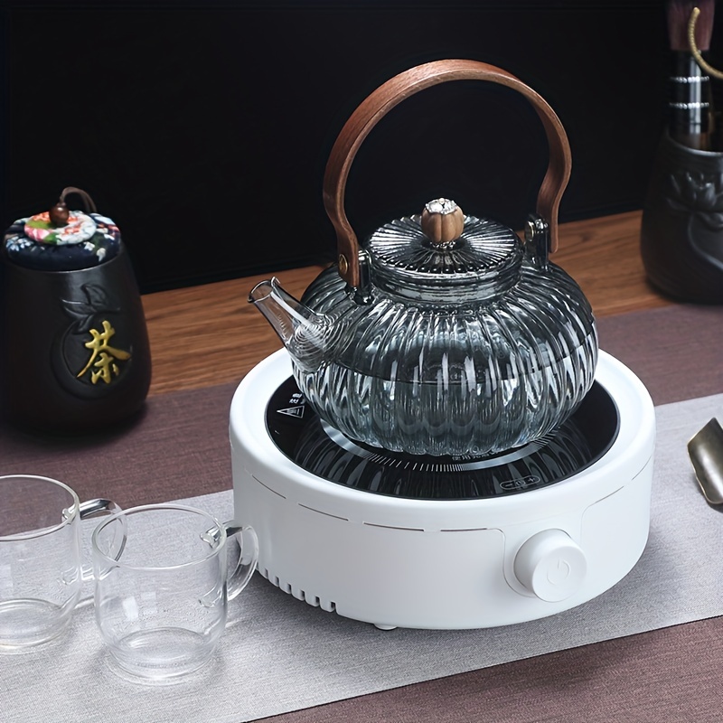 Tea Maker Portable with Filter Clear Stovetop Glass Water Kettle