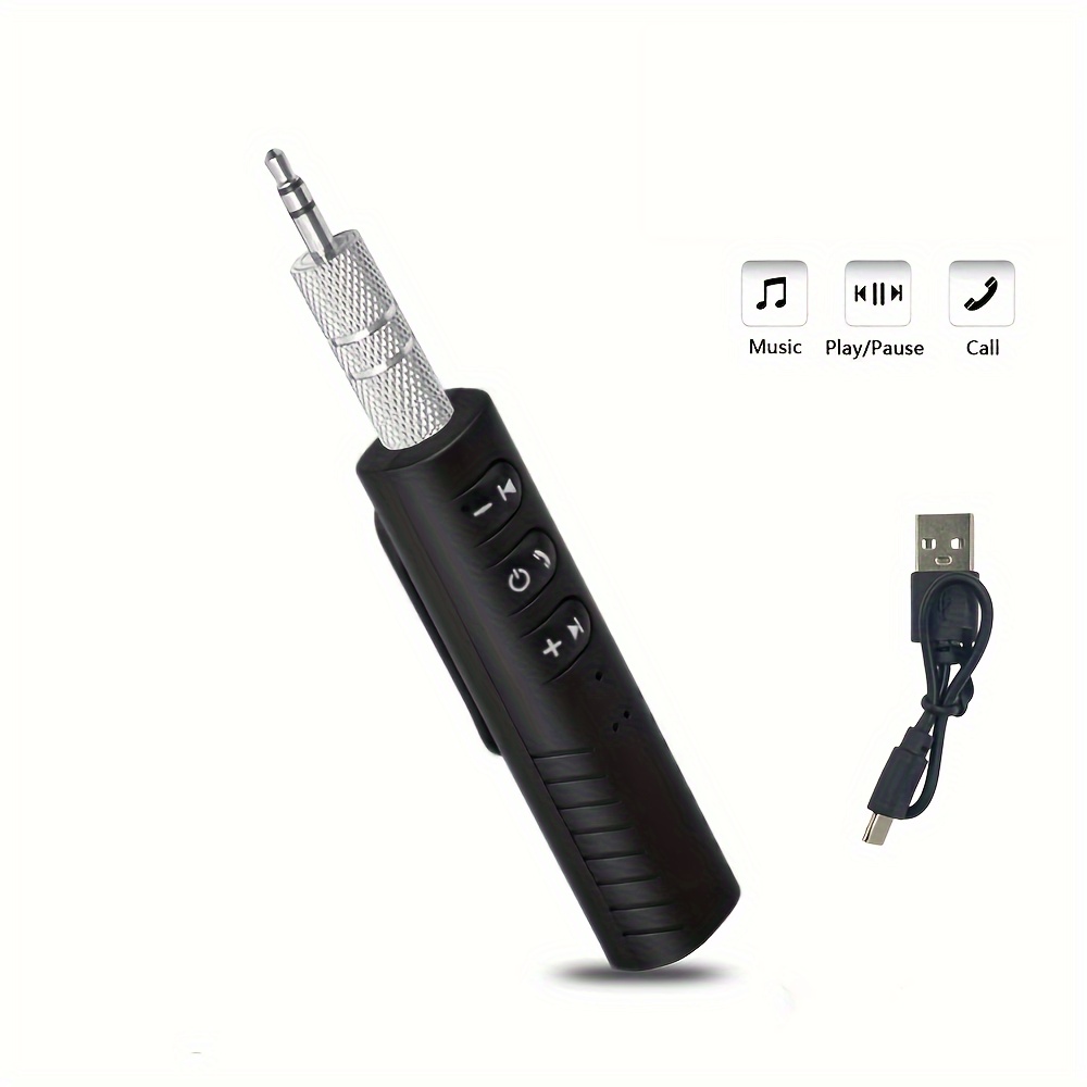 Adaptateur AUX Sans Fil Bluetooth USB Vers Prise Jack 3,5 Mm Mains Libres  pour Haut-parleur de Voiture