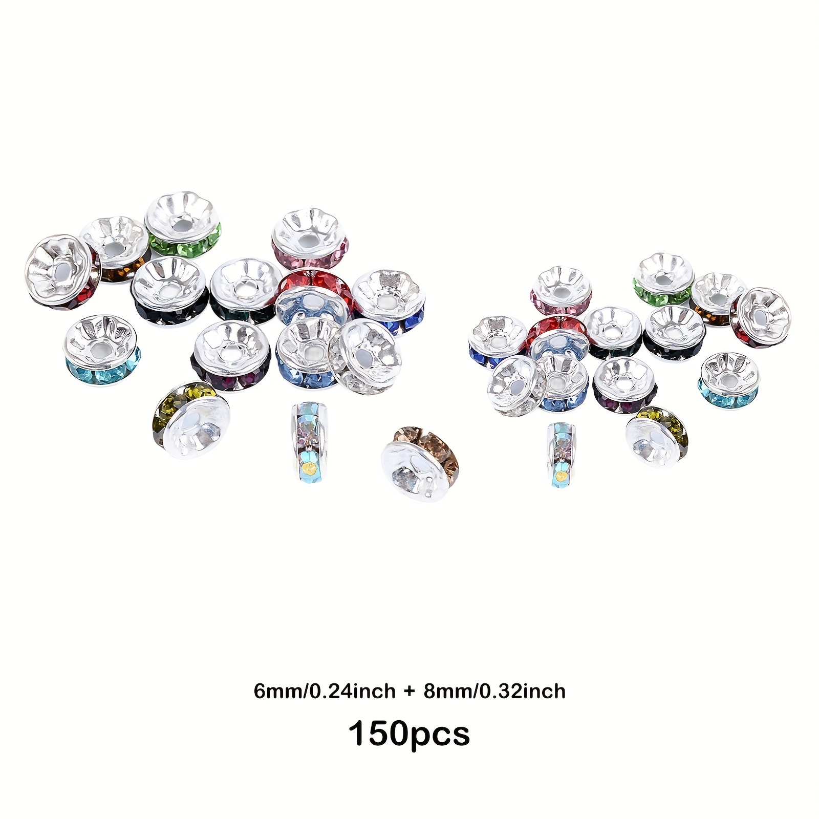 Flat Round Spacer Beads Imitation Crystal Rhinestone Beads - Temu