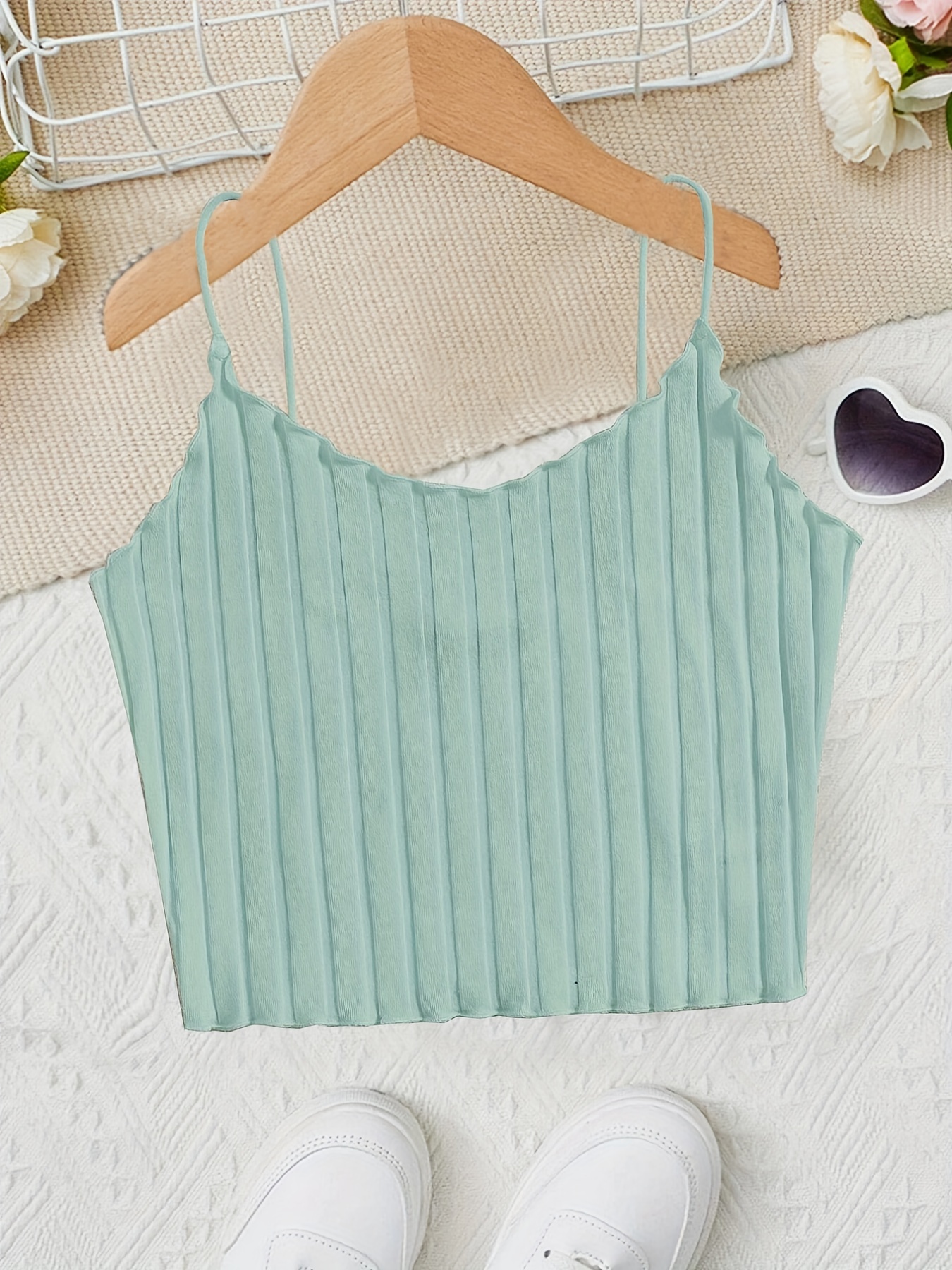 Ruched Spaghetti Strap Top Sexy Sleeveless Cami Top Summer - Temu