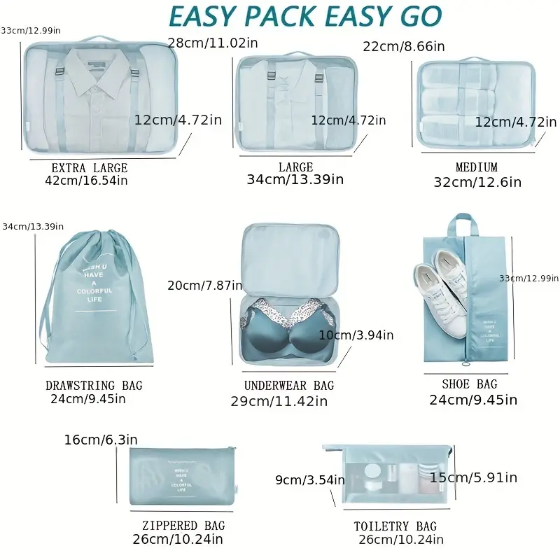 Travel Duffel Storage Bags Set, Nylon Clothes Sorting And Packing Bag,  Perfect Luggage Packaging Bags For Travel - Temu