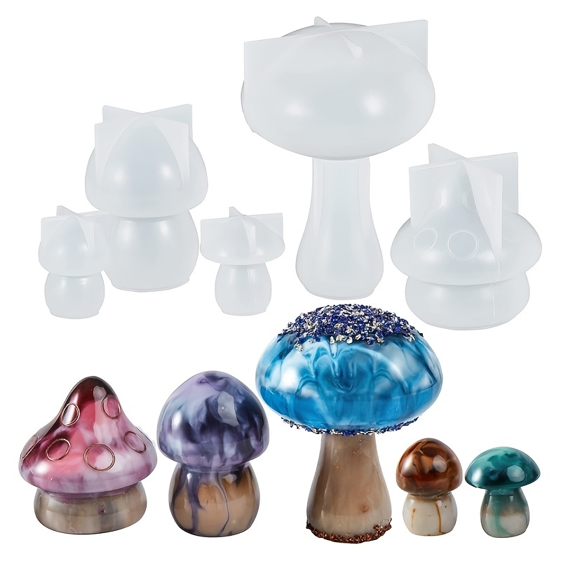4x Various Styles Mushroom Silicone Molds Mushroom Epoxy Resin Mold  Christmas