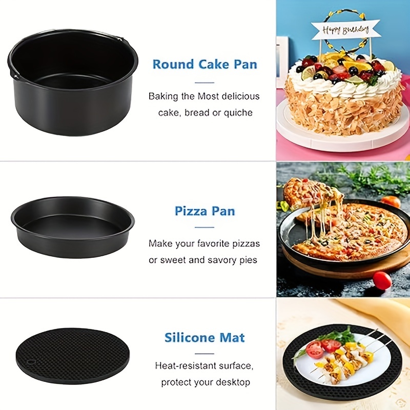 8 inch XL Air Fryer Accessories 12 pcs with Recipe Cookbook Compatible with  Ninja Foodi 5&6.5&8qt (OP101,OP301,OP302,OP401,FD401) and Growise Cosori