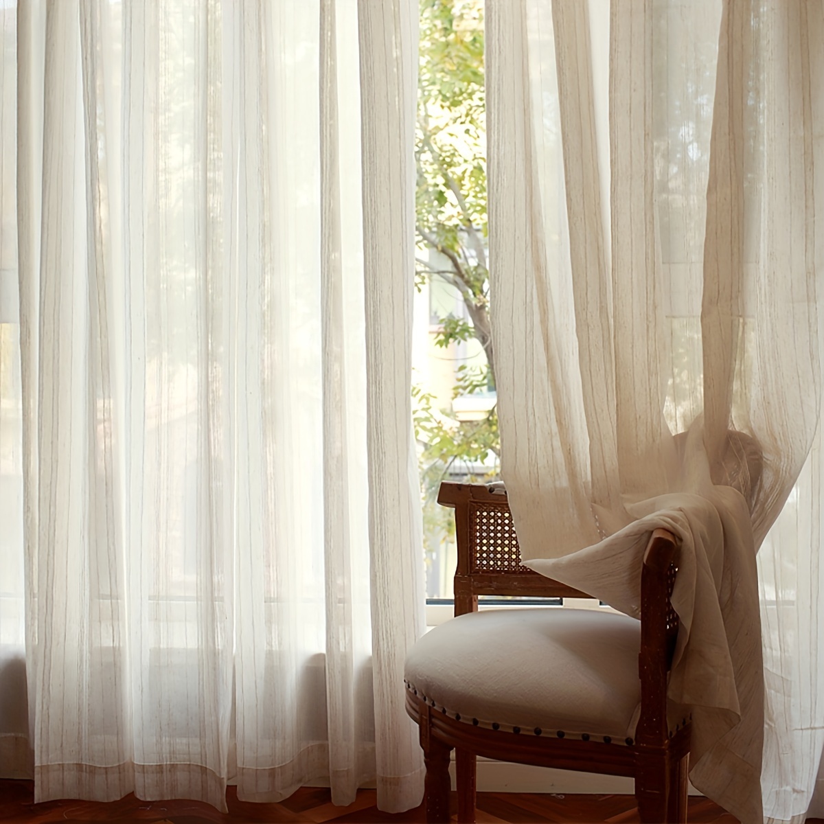Cortinas transparentes, simple y moderna, cortinas semitransparentes, color  sólido/cortinas blancas transparentes, cortina de dormitorio, sala de