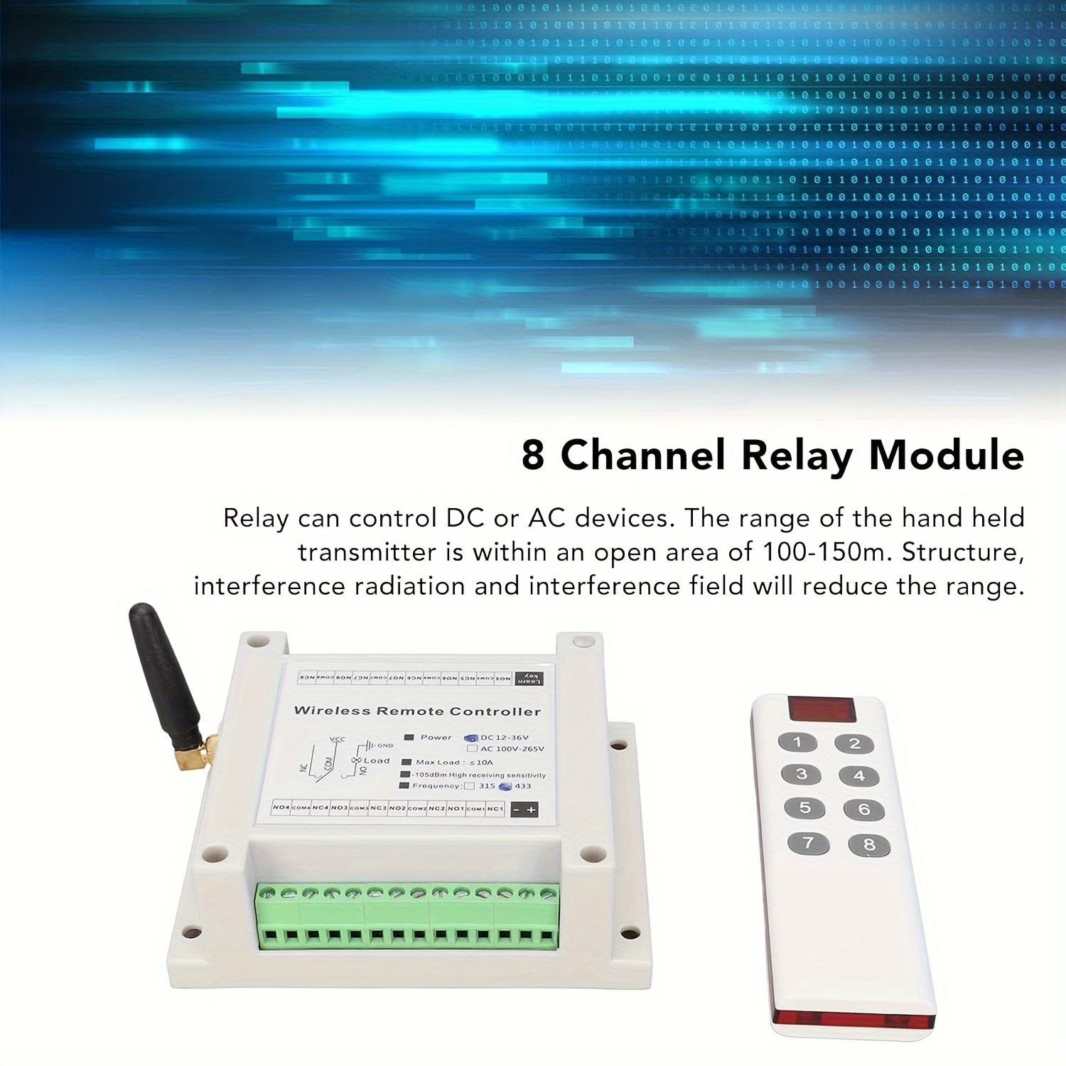 433.92mhz 6v 12v 24v 10a 4ch Relay Module Receiver Ev1527 - Temu