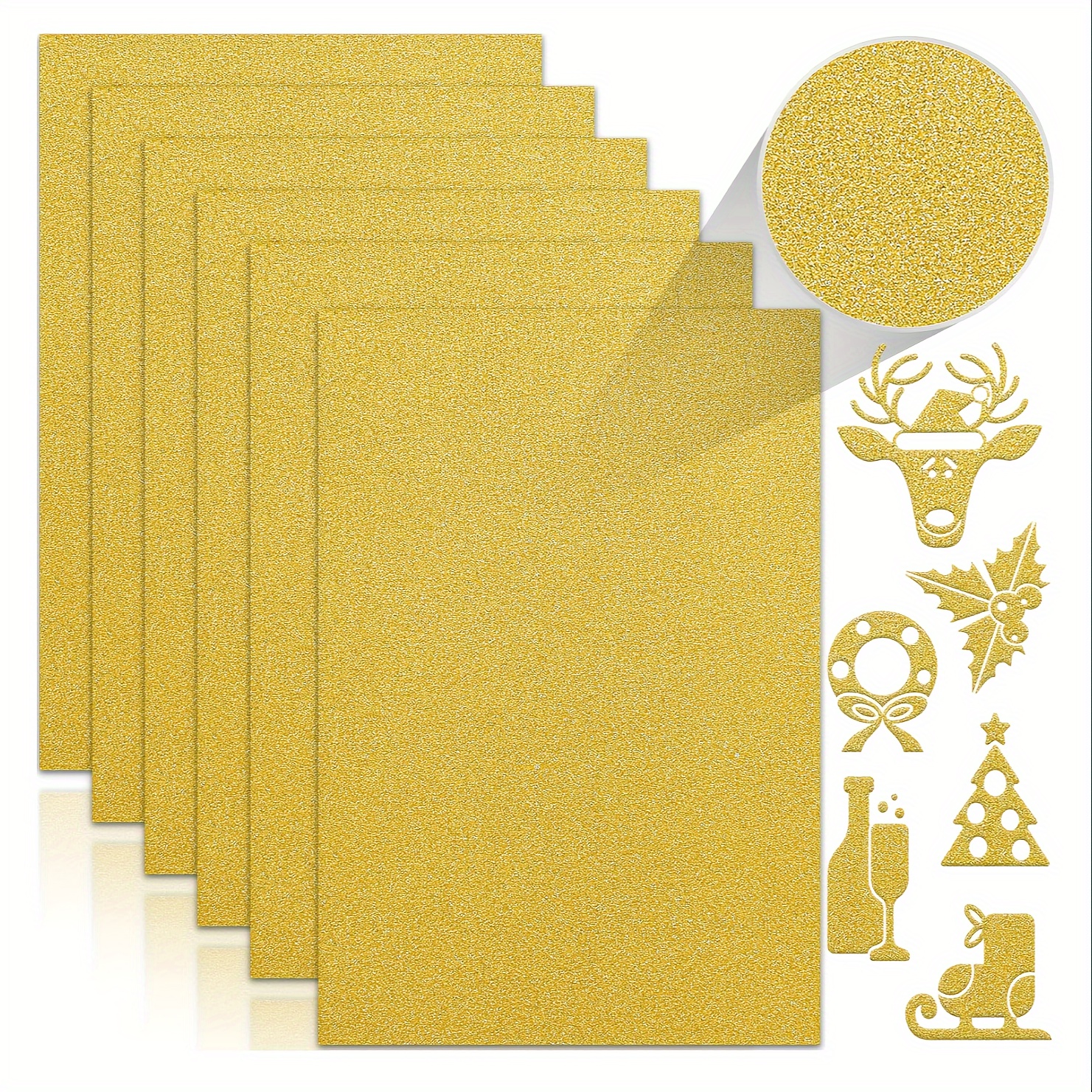 Gold Glitter Cardstock | Non-Shedding Glitter Cardstock