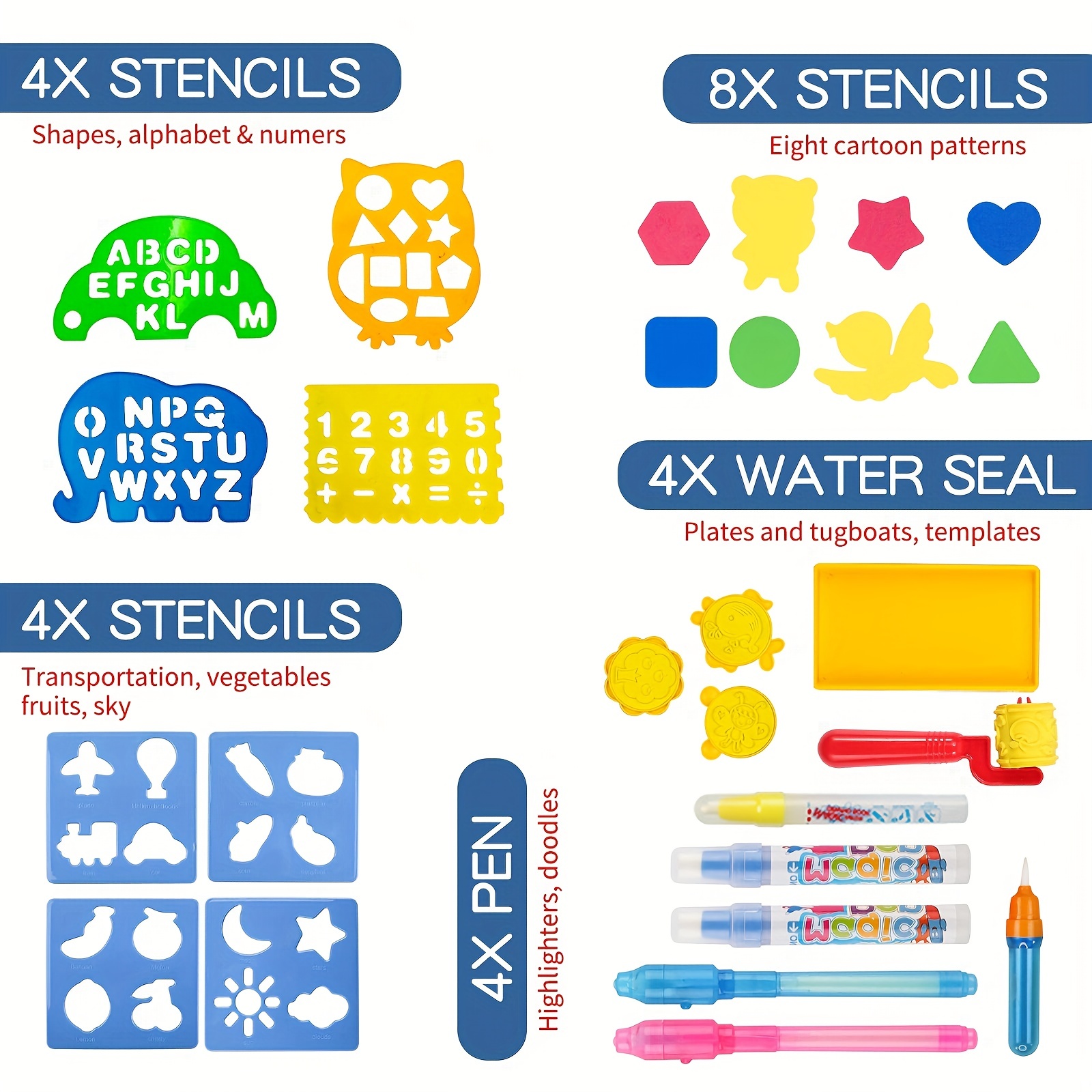 Cool Play Drawing Mat Learning Toy Water Painting Magic Doodle Mat Aqua  Coloring Playmat Magical Water Canvas - Temu