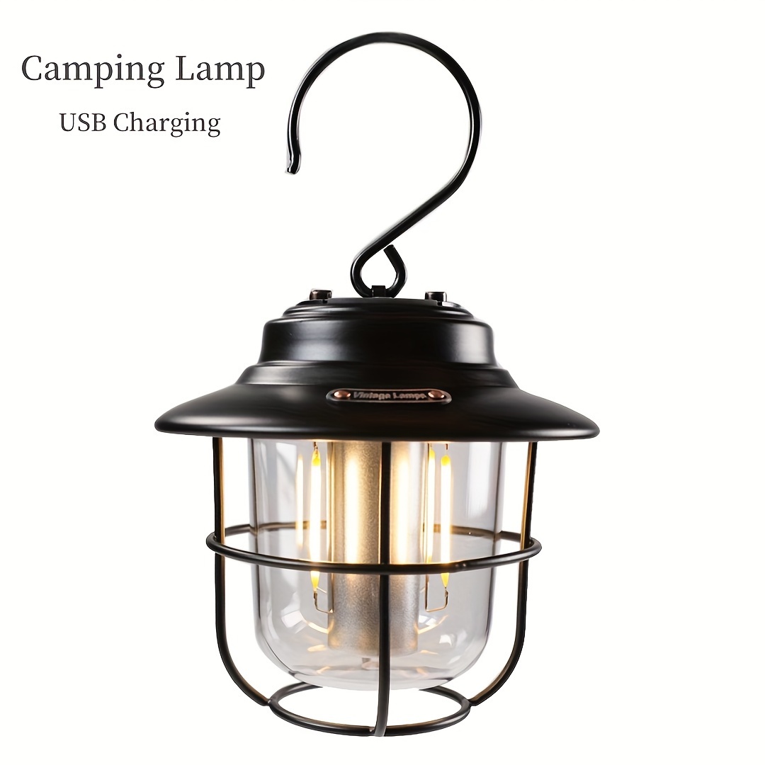  Linterna de camping, luz LED vintage para acampar, lámpara de camping  recargable, impermeable, luz nocturna COB de emergencia con gancho para  tiendas de campaña, jardín, senderismo : Herramientas y Mejoras del