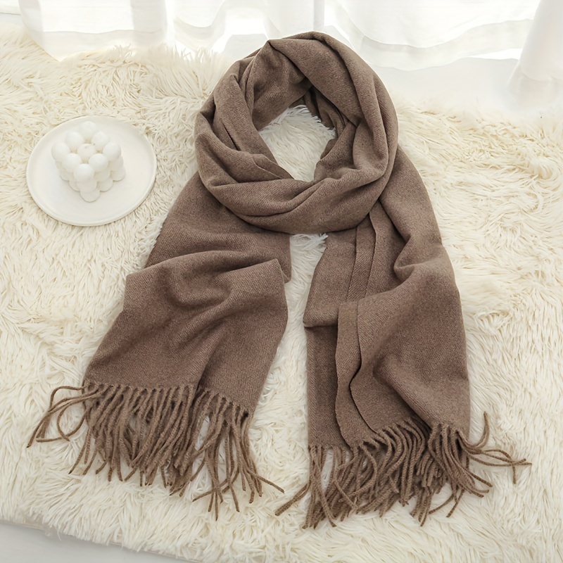 Basic Wool Blend Scarf Grey