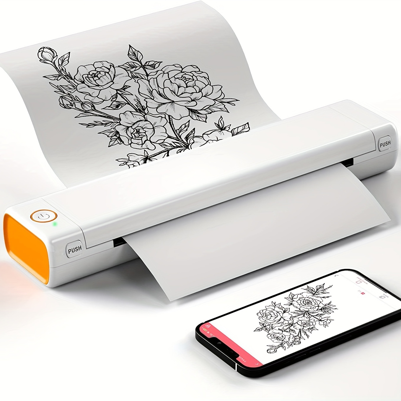 M08F - Impresora térmica portátil para viajes, impresora móvil inalámbrica,  impresora portátil delgada para iPhone compatible con papel térmico de 8.5
