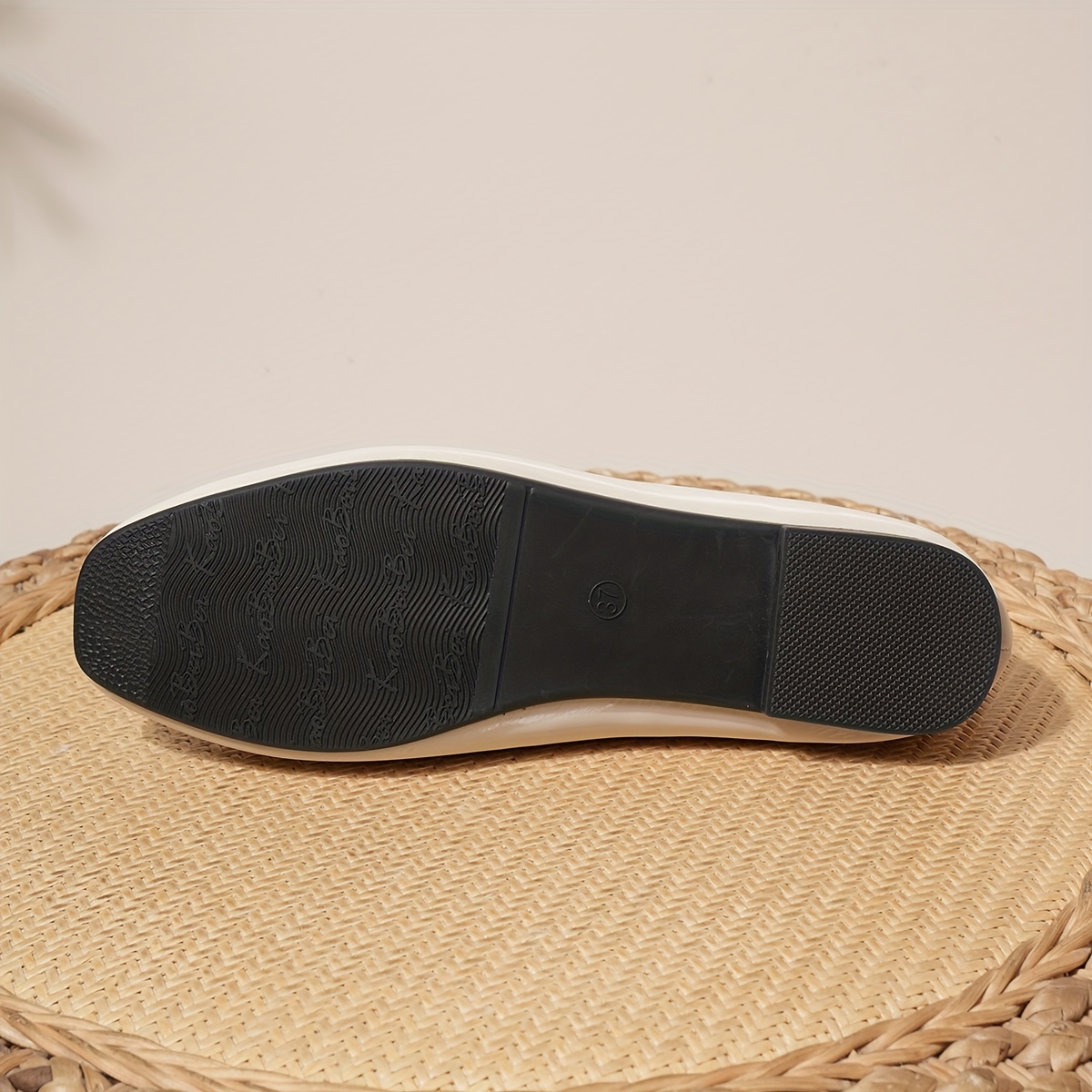 Metallic Square Buckle Ballet Flats Soft Sole Elegant Office Shoes