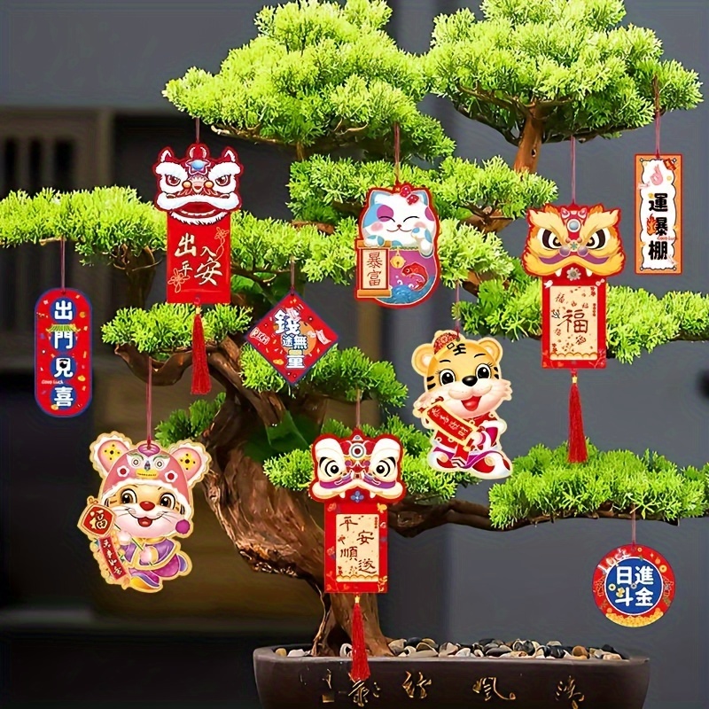 Bekecidi Lot de 24 décorations chinoises pour le Nouvel An - Dragon -  Décoration à suspendre - Pour le printemps, le festival - Décoration à  suspendre - Pour arbre, lune, Nouvel An : : Cuisine et Maison