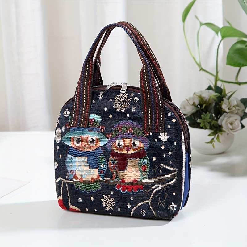 Women Hand Pouch Coin Purse Leather Kawaii Cute Owl Mini Backpack