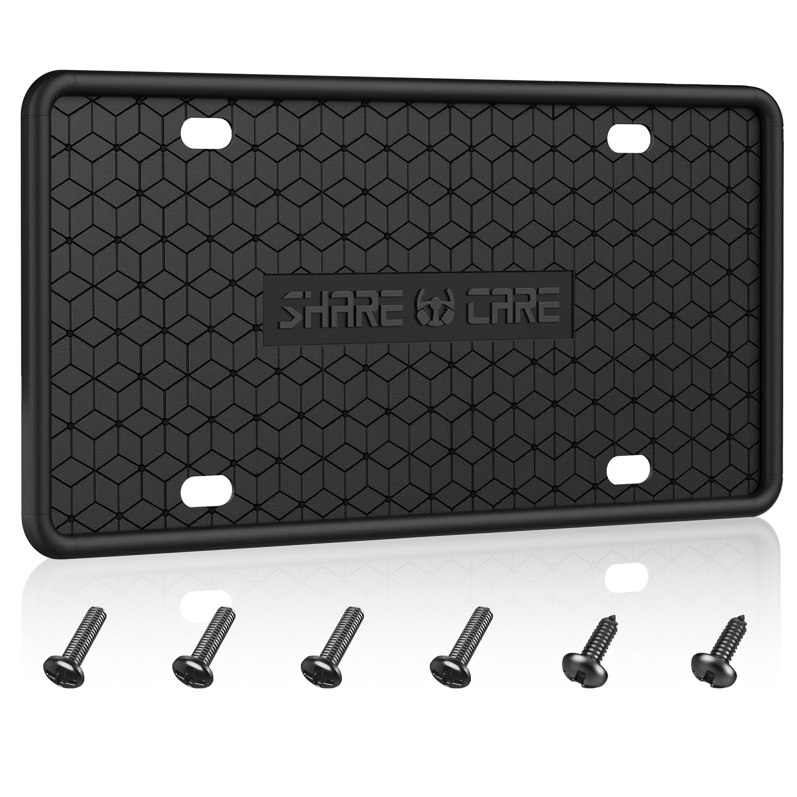 

1pc Black Silicone License Plate Frame, License Plate Cover, License Plate Holder Rust-proof Weather-proof For Us Ca Standard Car