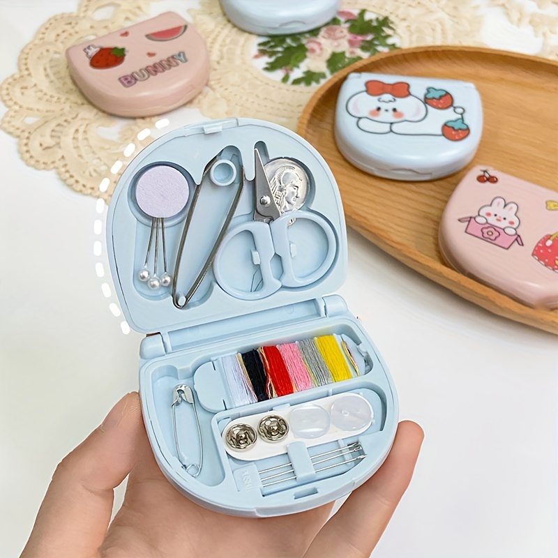 Cute Sewing Boxes Portable Mini Sewing Box Set Travel Sewing - Temu