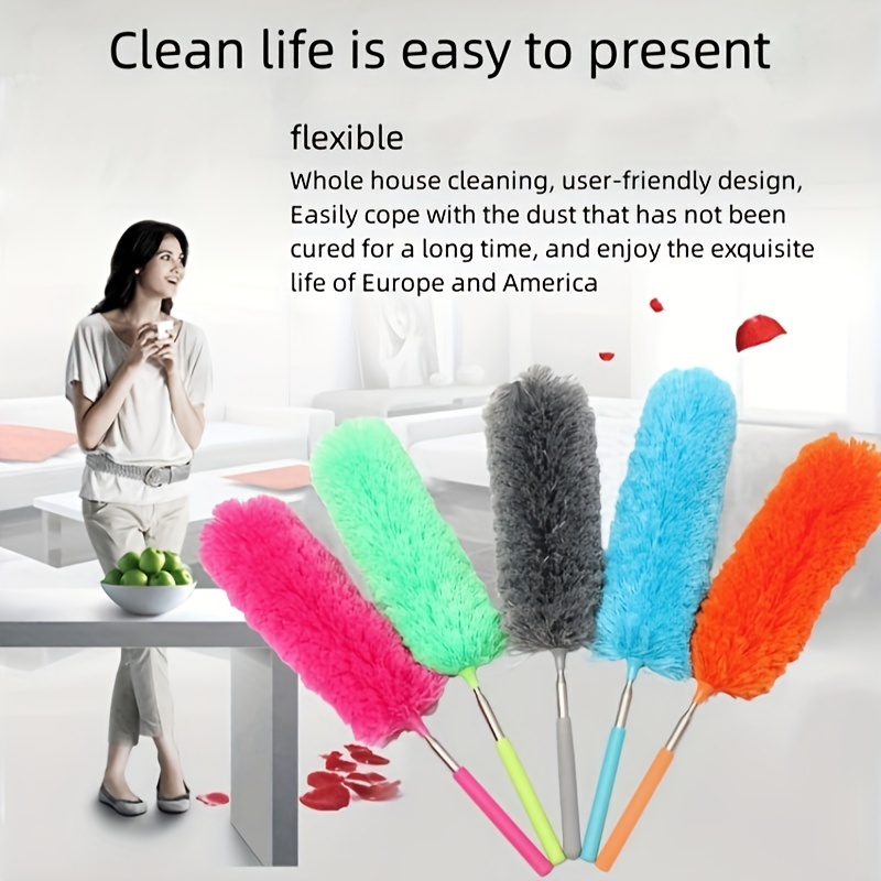 Extendable Soft Microfiber Duster Dusting Brush Cleaning Tool Washable