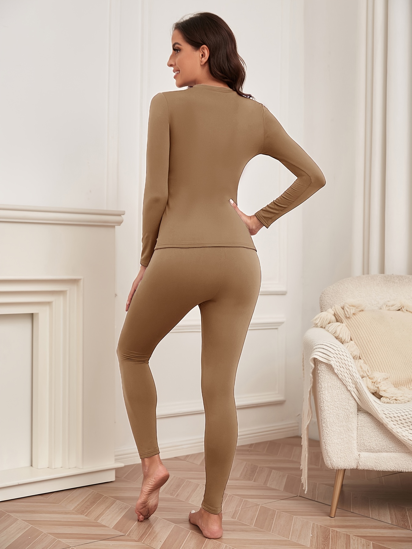 Women's Thermal Underwear Set Lightweight Top Bottom Long - Temu