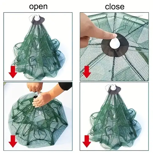1pc Foldable Mesh Fishing Net Durable Nylon Fishing Trap Net - Temu