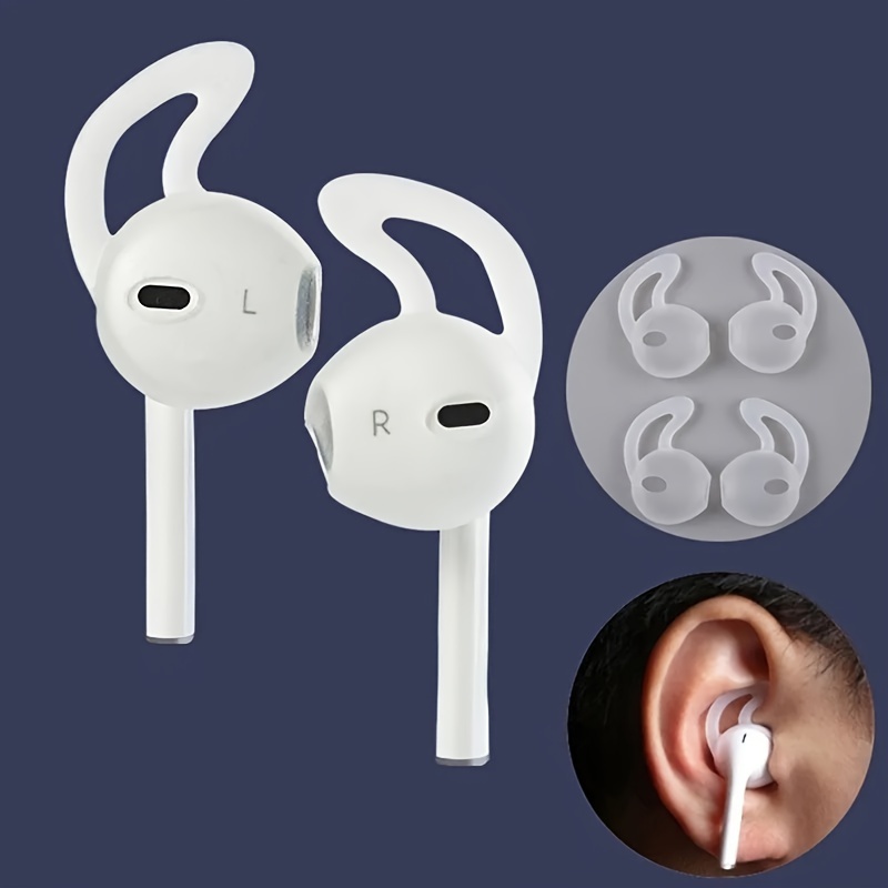 Paquete de 3 pares (M) de oreja, ganchos de silicona para los oídos, 3  pares (LMS) de repuesto para auriculares deportivos en el oído, 2 clips de