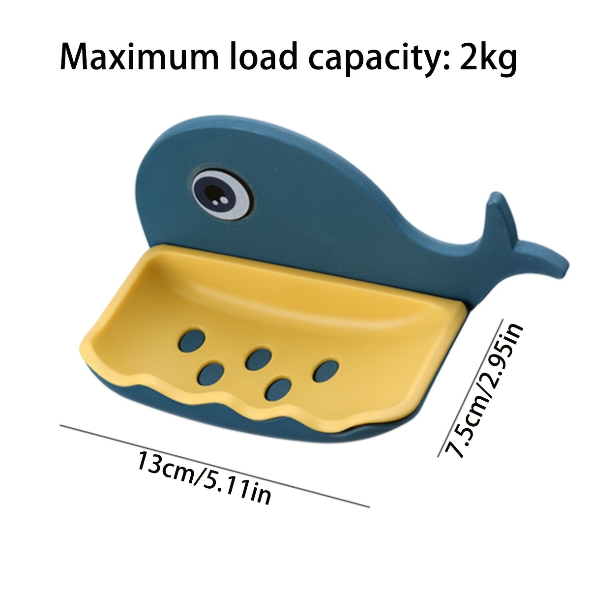 Cartoon Soap Dish with Self Draining for Shower Bathroom Kitchen