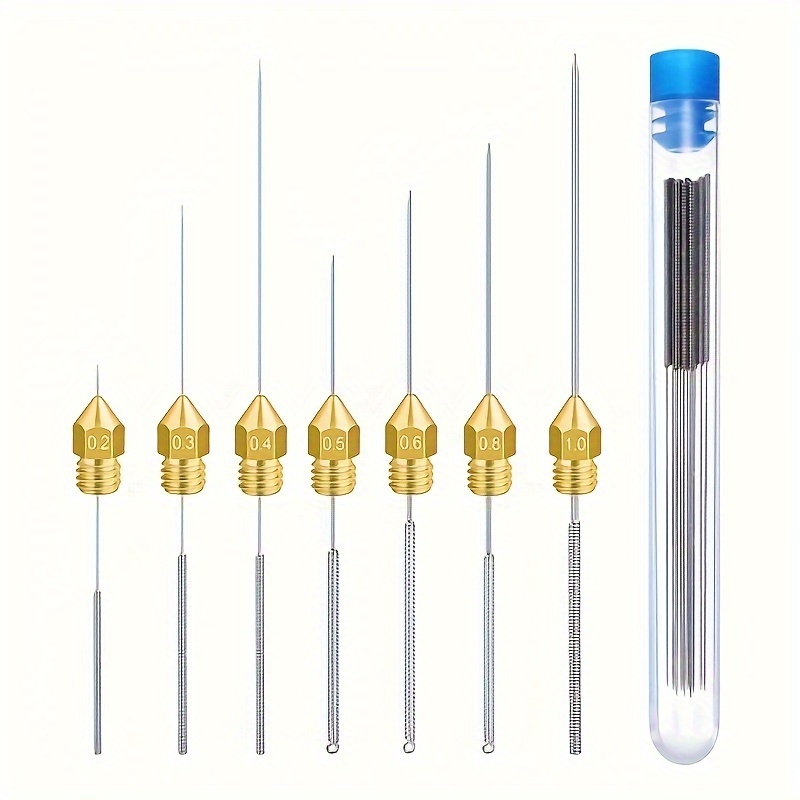 

10pcs Stainless Steel Nozzle Cleaning Needles Tool 0.15mm 0.2mm 0.25mm 0.3mm 0.35mm 0.4mm 0.6mm 0.8mm 1mm Drill For V6 Nozzle 3d Printers Parts