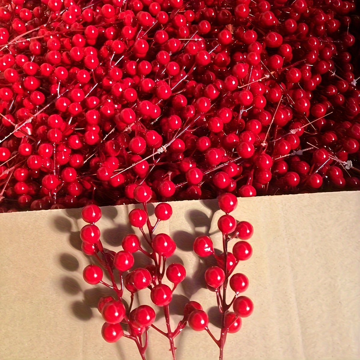 

12pcs, Red Berry Stems Add A Touch Of Christmas Joy To Your Home Decor, And Christmas Decorations Christmas Party Decor Supplies