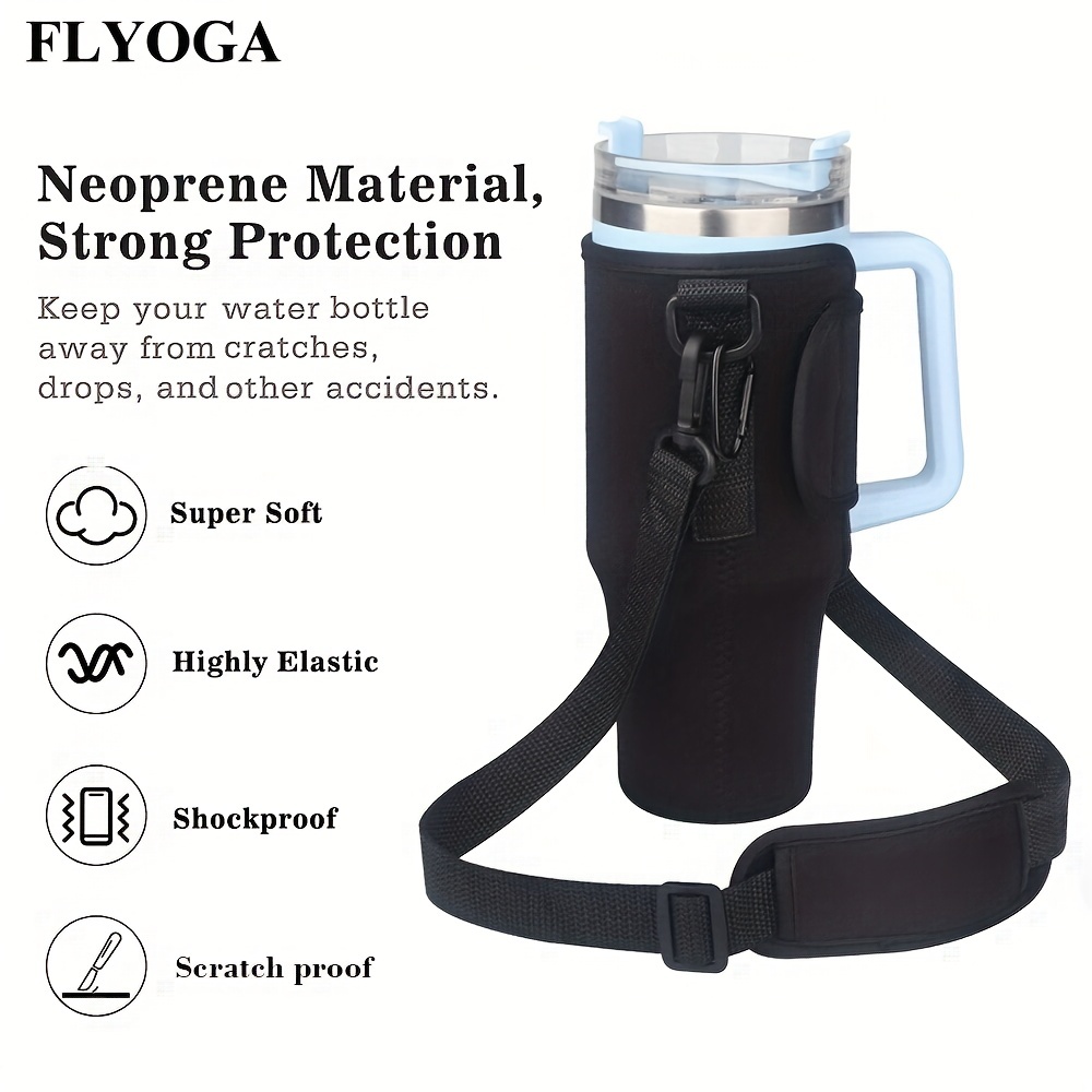 Neoprene Water Bottle Holder with Strap Compatible with Stanley