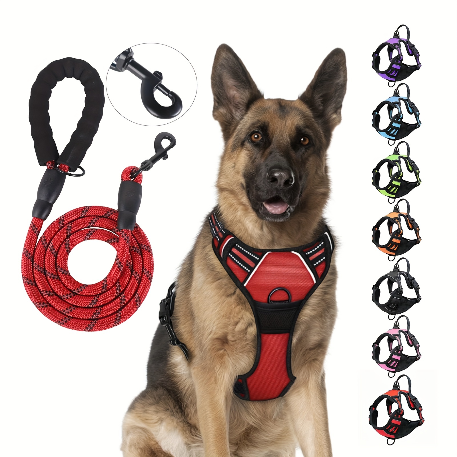 rabbitgoo Dog Harness, No-Pull Pet Harness with 2 Leash Clips, Adjustable  Soft Padded Dog Vest, Reflective Outdoor Pet Oxford Vest with Easy Control  Handle for Large Dogs, Black 