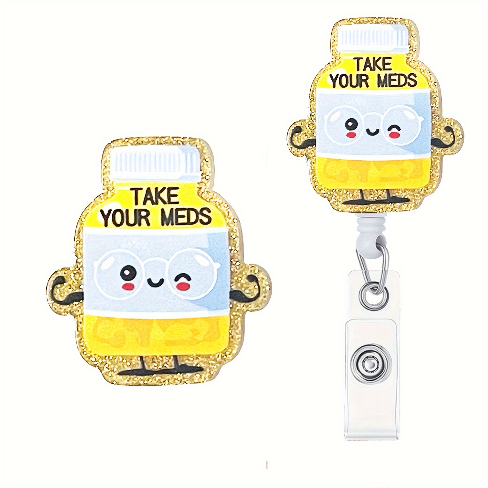 5Pcs Pharmacy Badge Reels Holder Retractable ID Clips Name Tag Card Clips  Nursing Badge Holder 