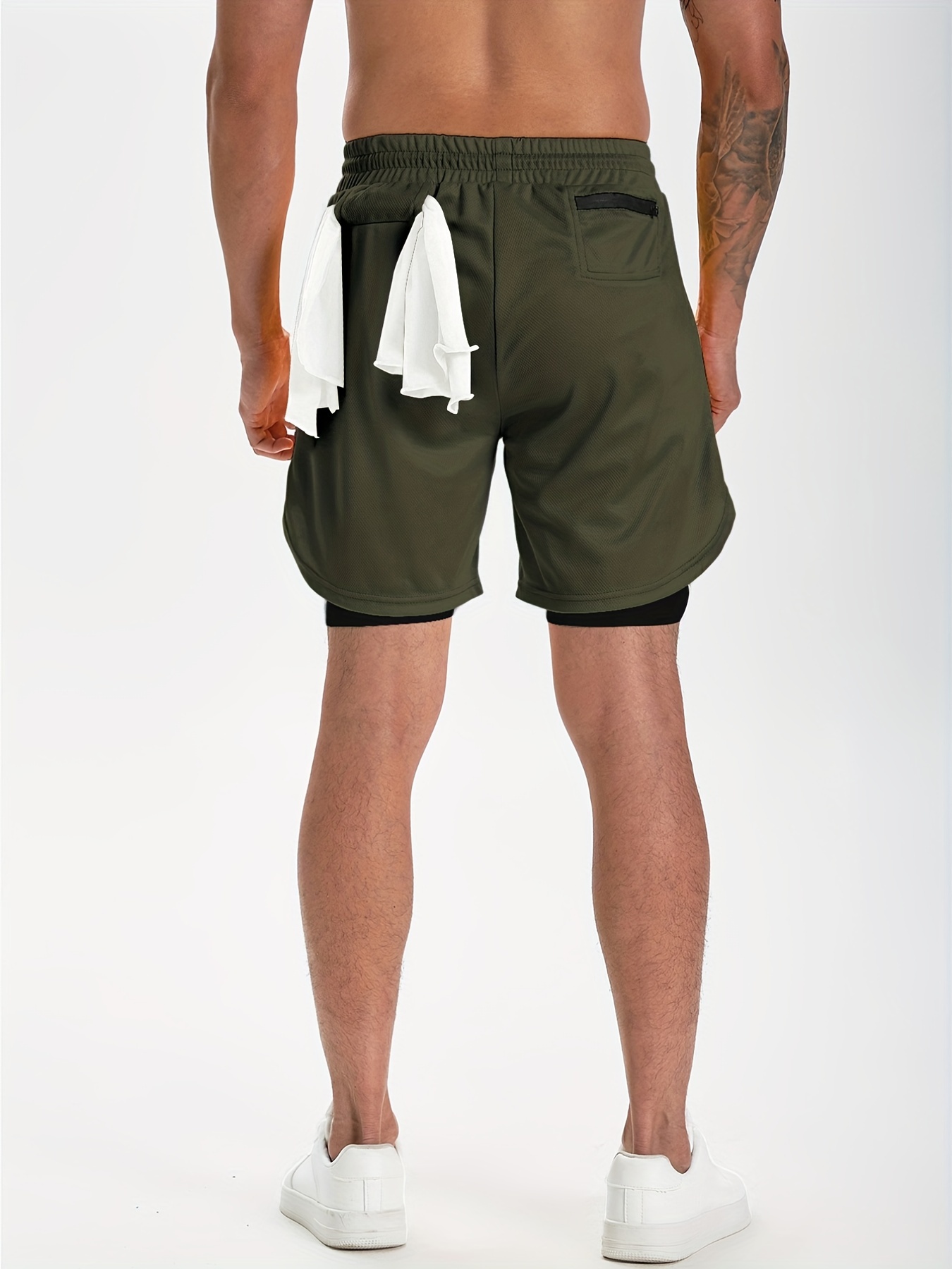 Plus Size Shorts Hombres Sólidos Transpirables Secado Rápido - Temu