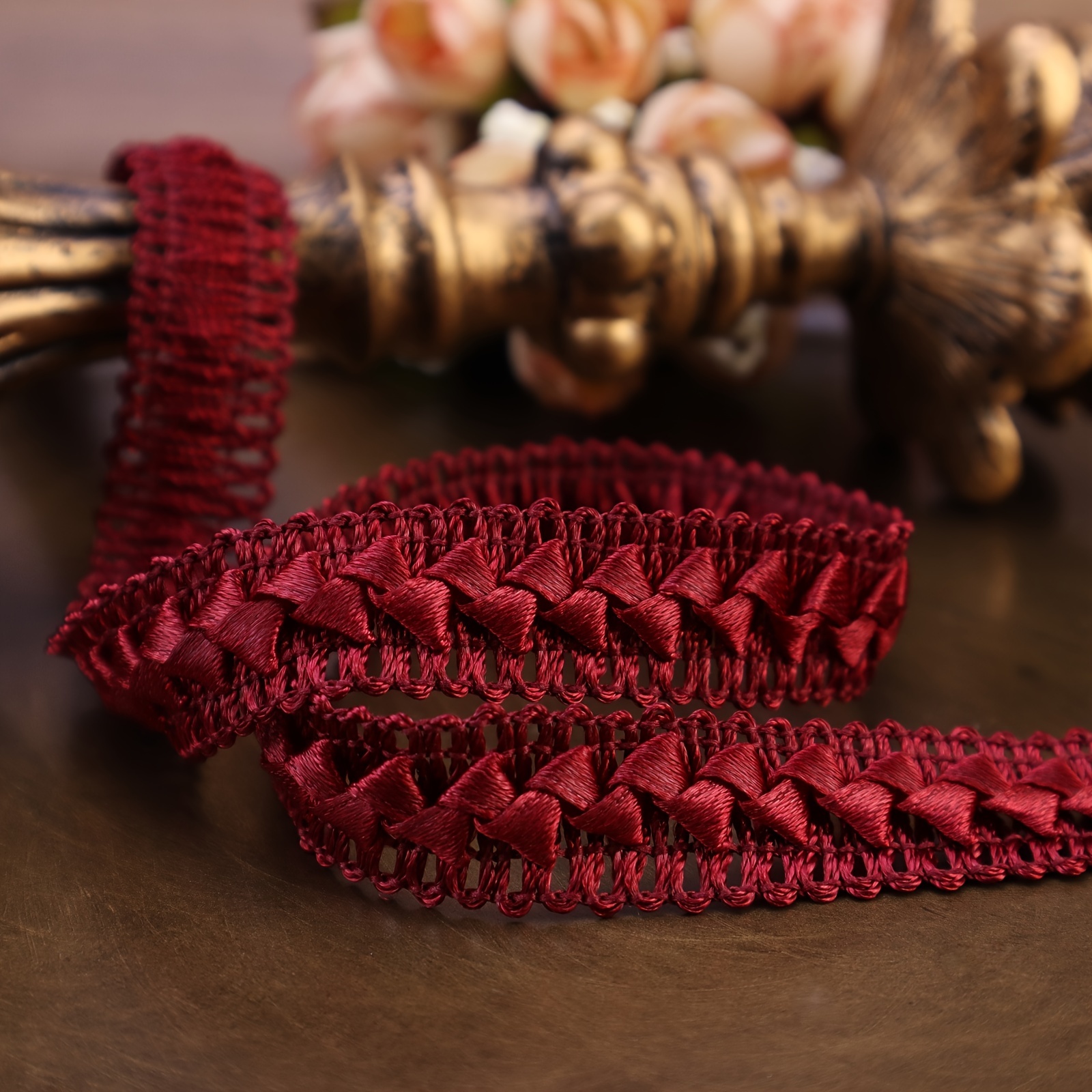Loop Braid Vintage Ribbon Fringe Trim Red 7 Yards Remnant – The Old Lady's  Attic