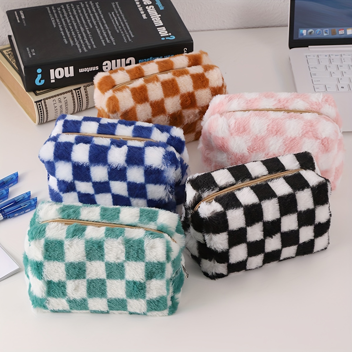 Kawaii Checkerboard Pencil Case Back to School for Girls Large Capacity Pen  Bag School Supplies Cute Korean Stationery