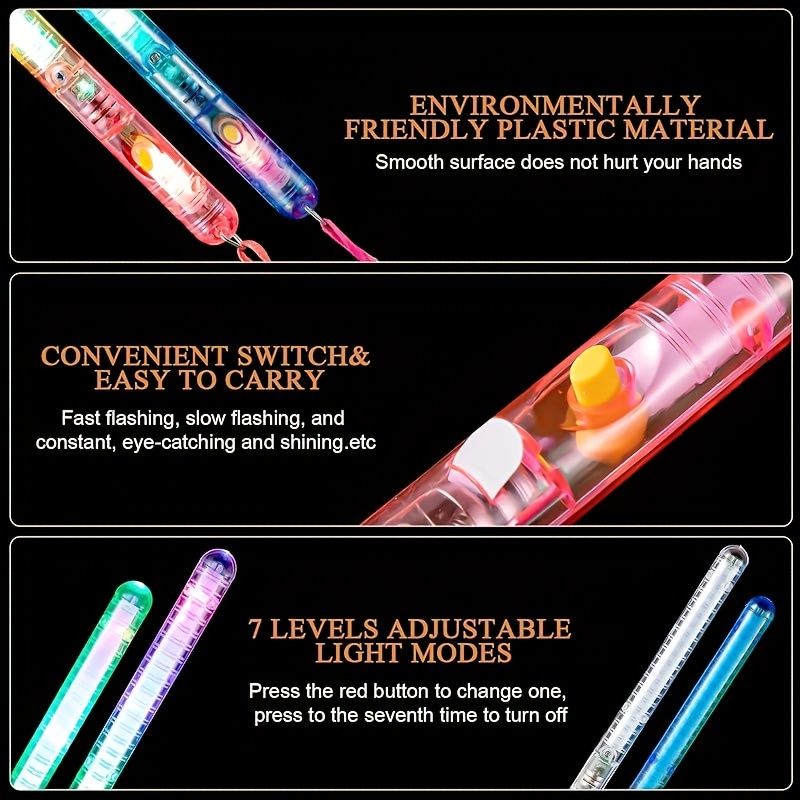 Led Glow Sticks Led Party Sticks Flash Twinkling Light Multi - Temu
