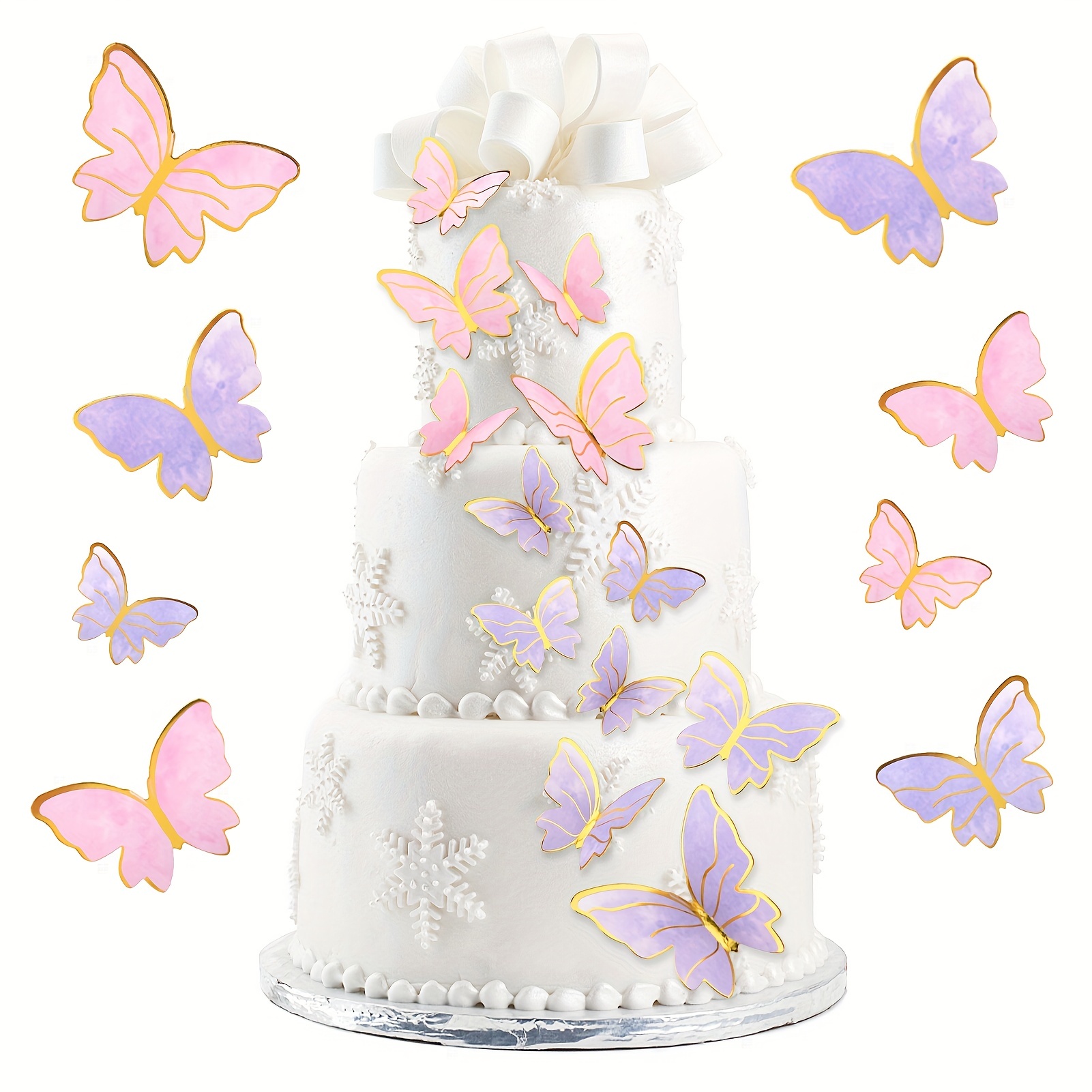  Happy Birthday Cake Topper, 13PCS Butterfly Cake Decorations  with Butterflies Cake Toppers Pink Purple Cake Topper Butterfly Cupcake  Topper for Girls Women Birthday Baby Shower Party : Toys & Games