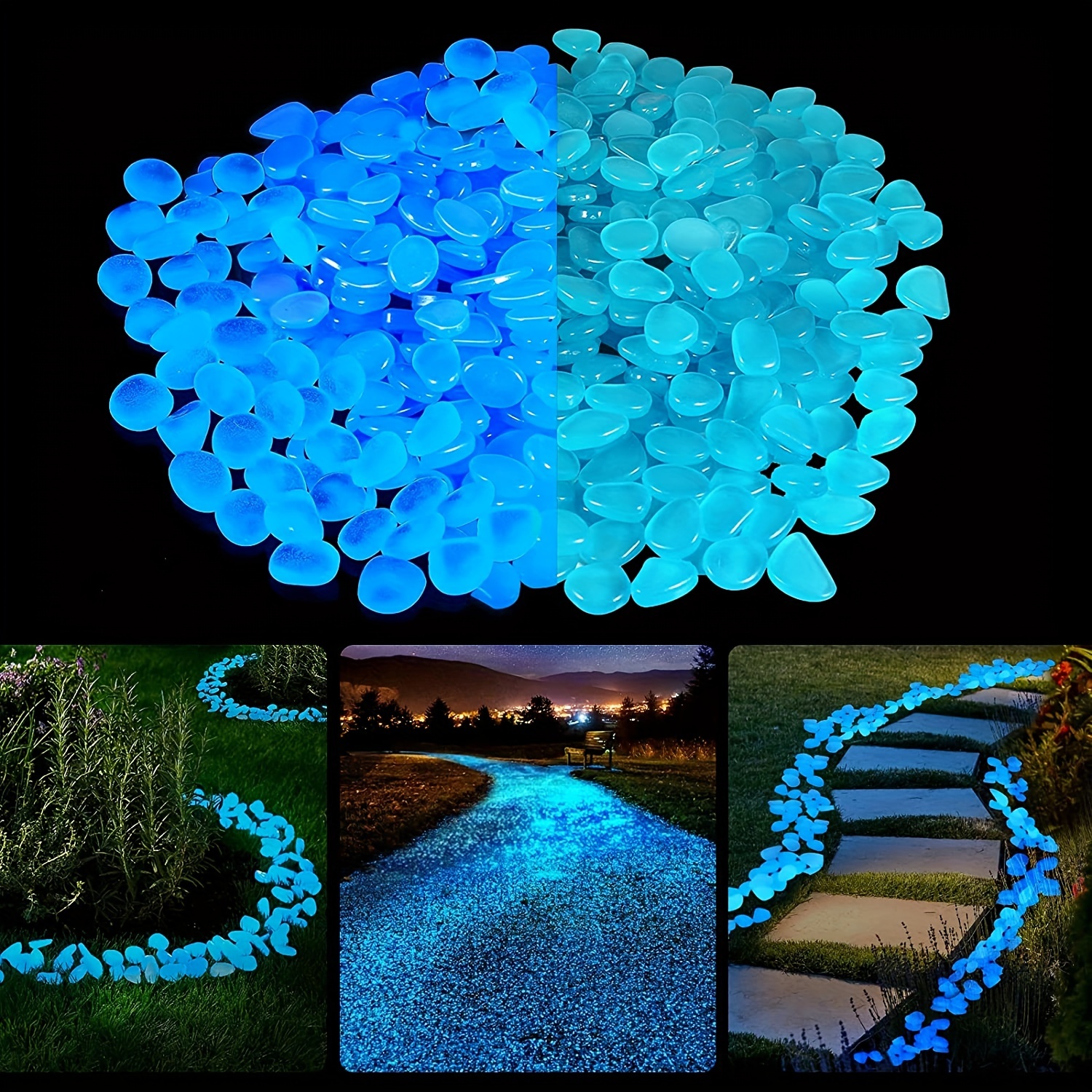 200 pièces pierres lumineuses colorées galets galets lumineux galets  lumineux galets fluorescents pour la décoration de